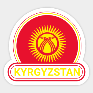 Kyrgyzstan Country Badge - Kyrgyzstan Flag Sticker